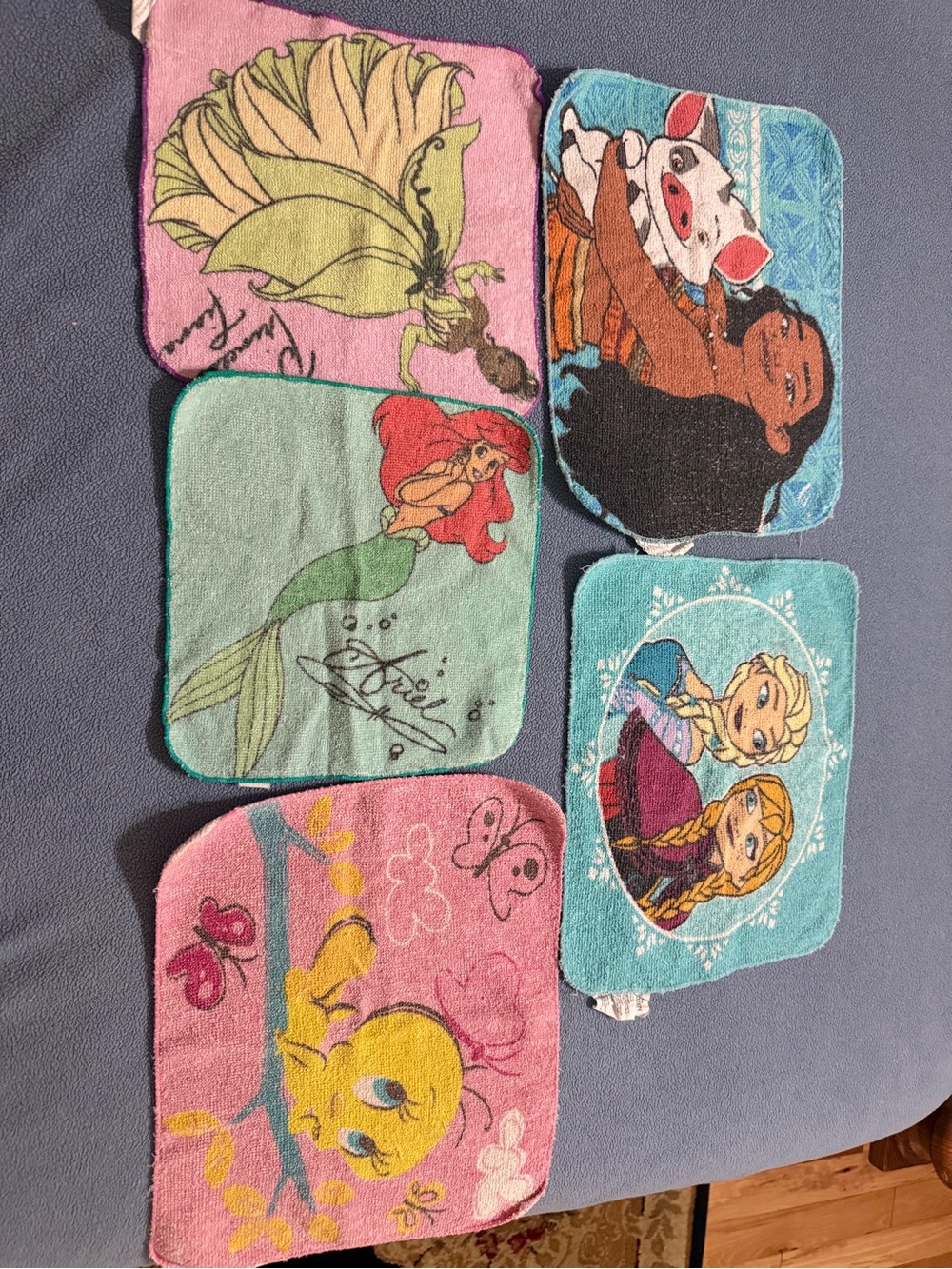 Disney Kids Washcloth Set - Pink, Teal, Aqua, Green